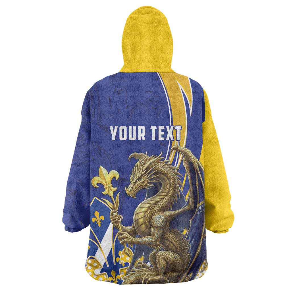 Bosnia and Herzegovina Independence Day Personalized Wearable Blanket Hoodie Medieval Dragon Fleur-de-Lis Patriotic
