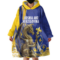 Bosnia and Herzegovina Independence Day Personalized Wearable Blanket Hoodie Medieval Dragon Fleur-de-Lis Patriotic