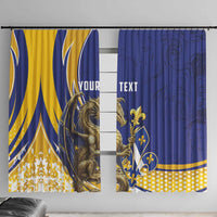 Bosnia and Herzegovina Independence Day Personalized Window Curtain Medieval Dragon Fleur-de-Lis Patriotic