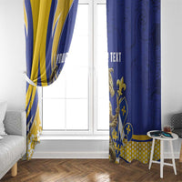 Bosnia and Herzegovina Independence Day Personalized Window Curtain Medieval Dragon Fleur-de-Lis Patriotic