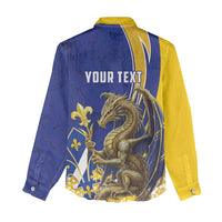Bosnia and Herzegovina Independence Day Personalized Women Casual Shirt Medieval Dragon Fleur-de-Lis Patriotic
