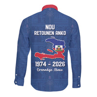Haiti Football Long Sleeve Button Shirt Nou Retounen Anko 1974-2026