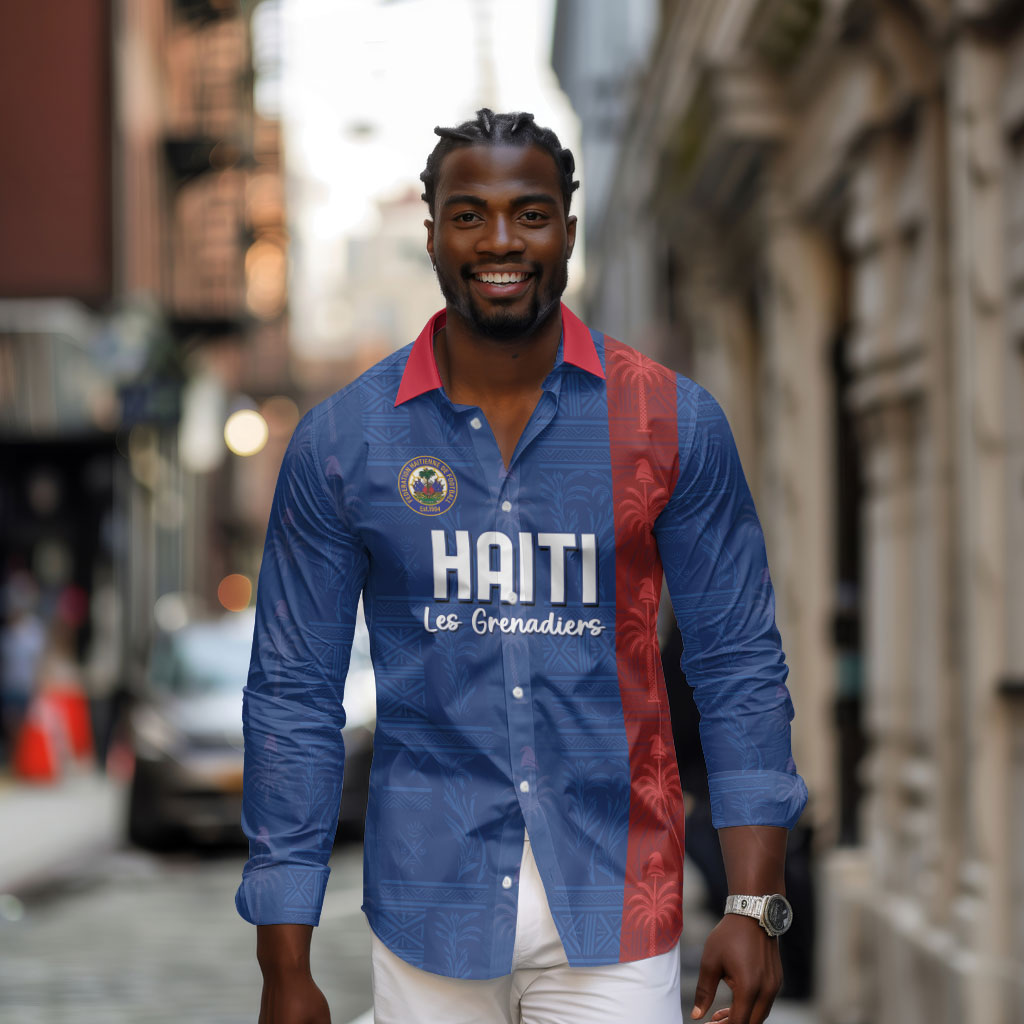 Haiti Football Long Sleeve Button Shirt Nou Retounen Anko 1974-2026