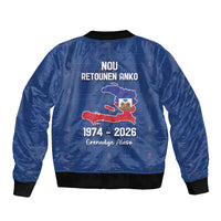Haiti Football Sleeve Zip Bomber Jacket Nou Retounen Anko 1974-2026