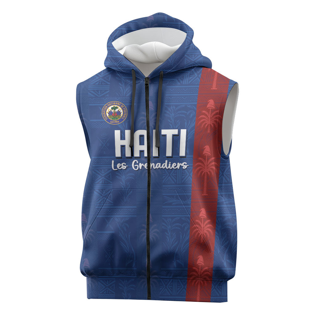 Haiti Football Sleeveless Zip Hoodie Nou Retounen Anko 1974-2026