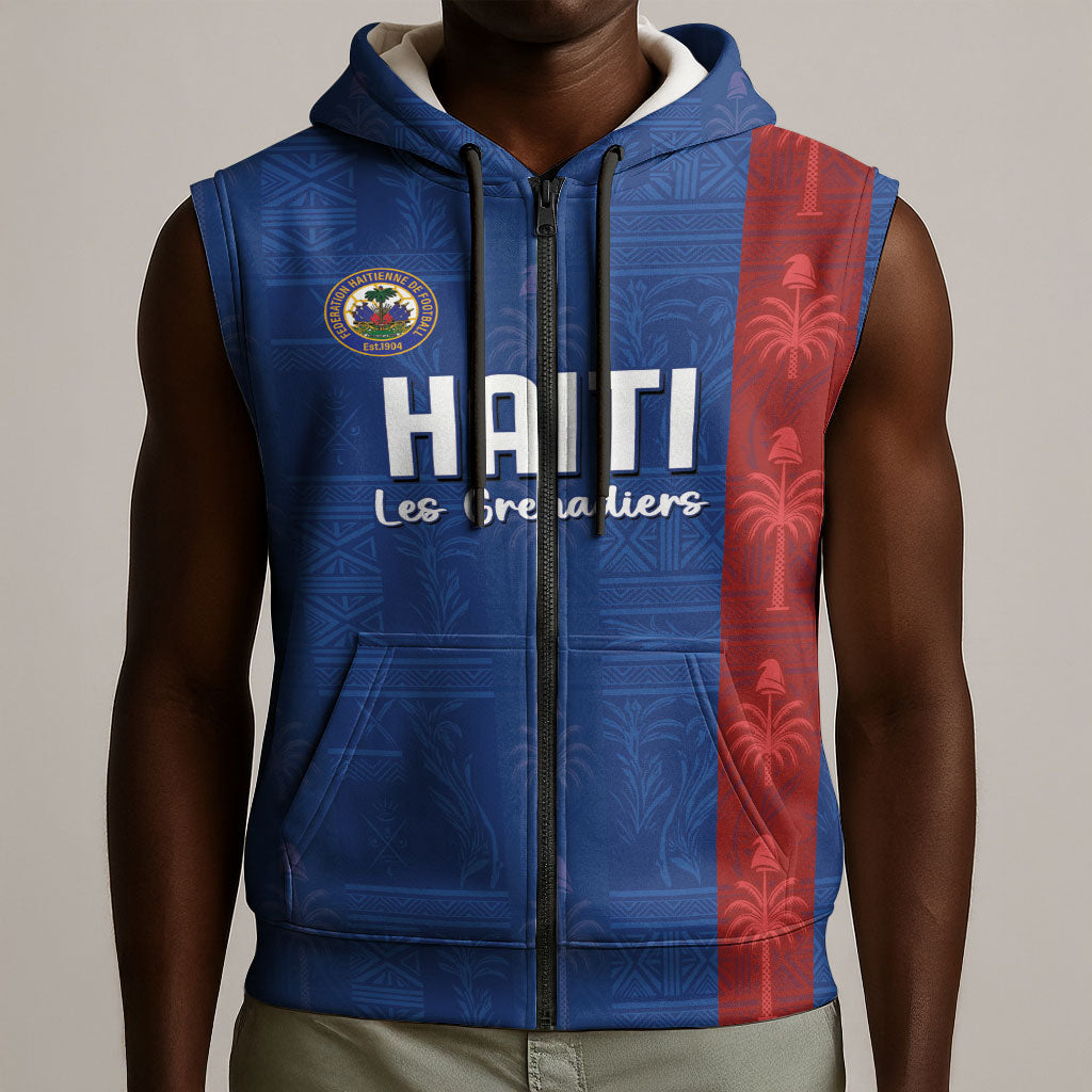 Haiti Football Sleeveless Zip Hoodie Nou Retounen Anko 1974-2026
