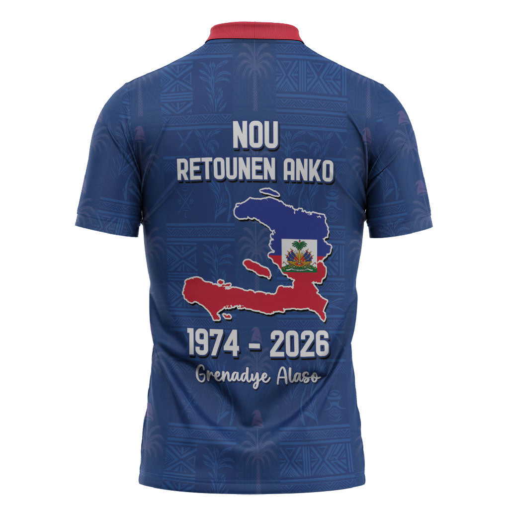 Haiti Football Zipper Polo Shirt Nou Retounen Anko 1974-2026