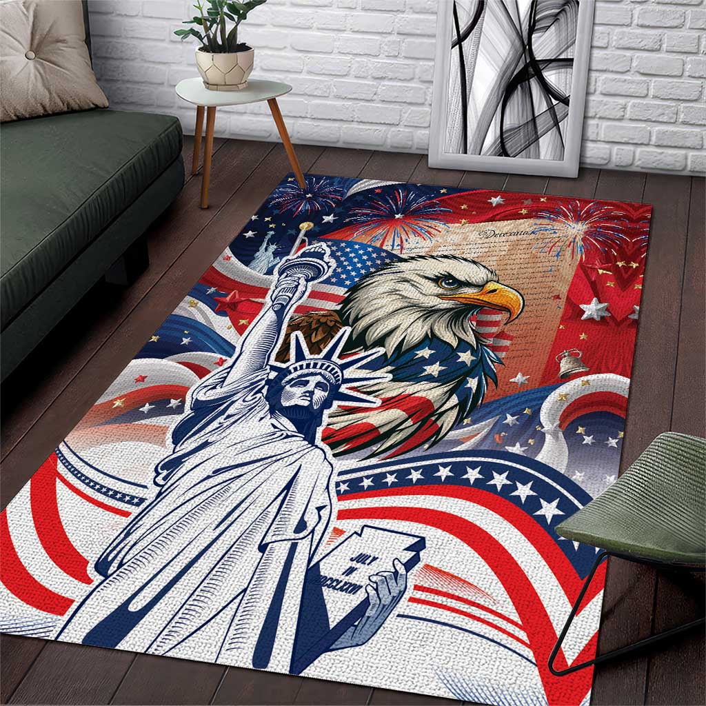 United States Fourth Of July Area Rug Eagle Dead With American Flag