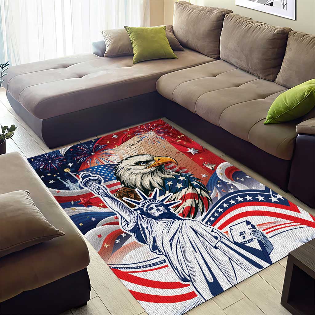 United States Fourth Of July Area Rug Eagle Dead With American Flag