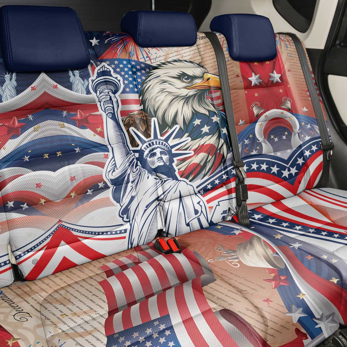 United States Fourth Of July Back Car Seat Cover Eagle Dead With American Flag
