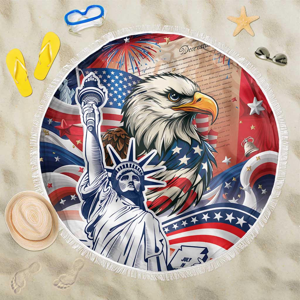 United States Fourth Of July Beach Blanket Eagle Dead With American Flag