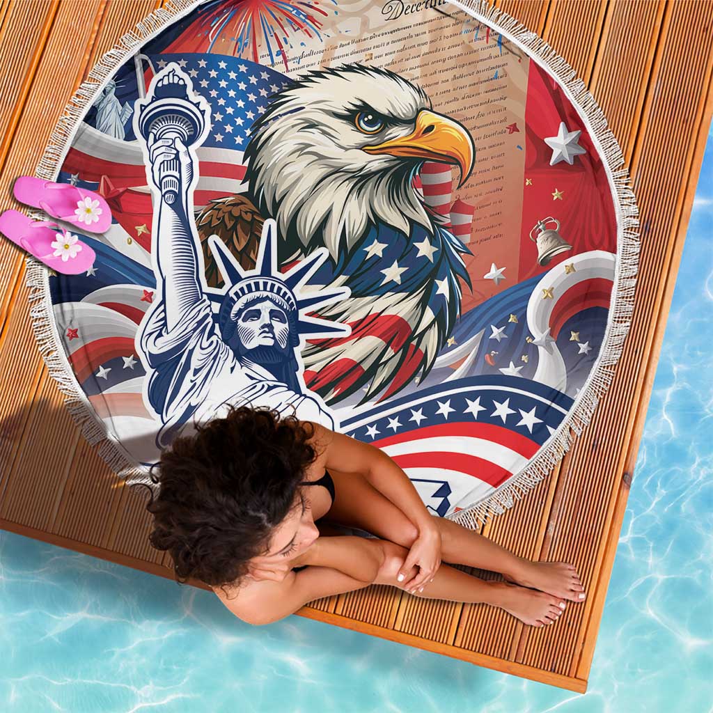 United States Fourth Of July Beach Blanket Eagle Dead With American Flag