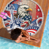 United States Fourth Of July Beach Blanket Eagle Dead With American Flag