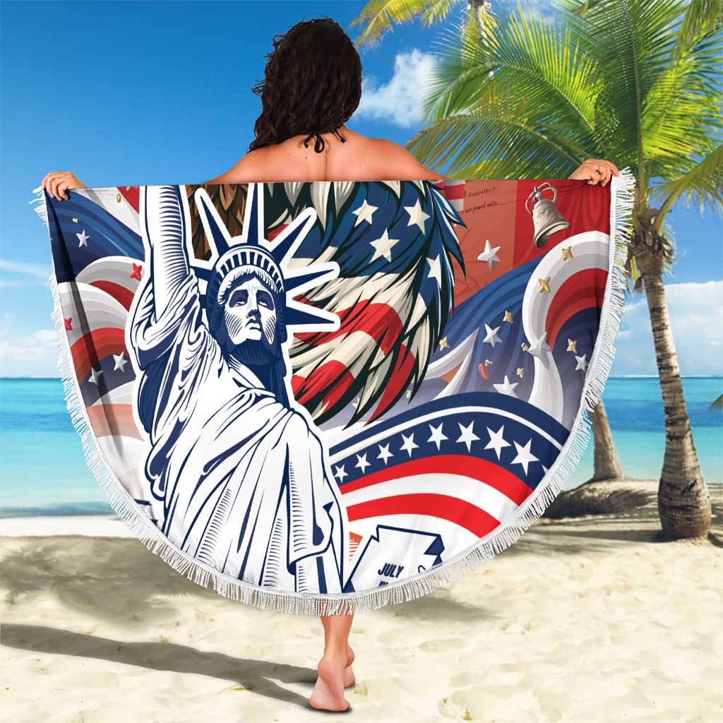 United States Fourth Of July Beach Blanket Eagle Dead With American Flag