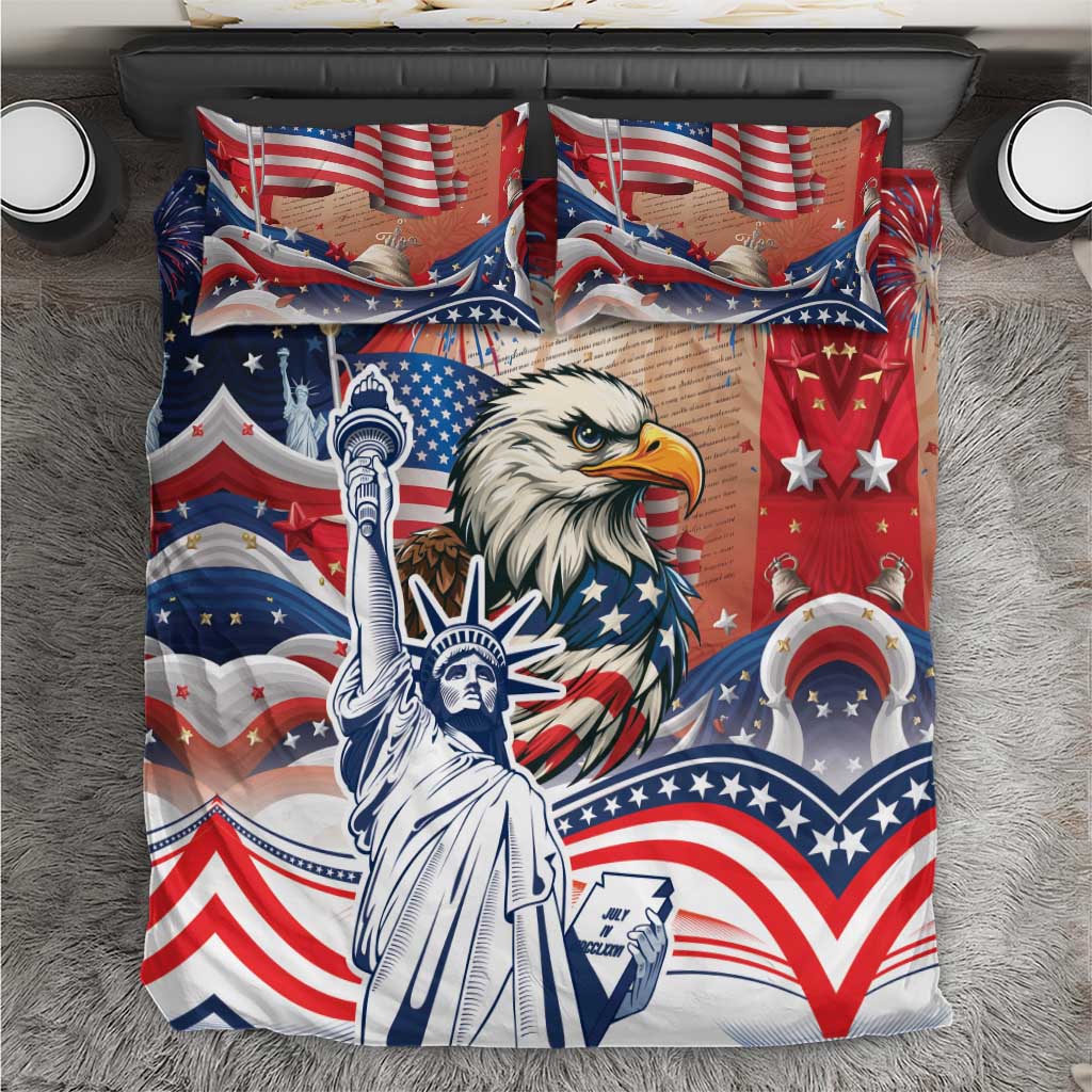 United States Fourth Of July Bedding Set Eagle Dead With American Flag