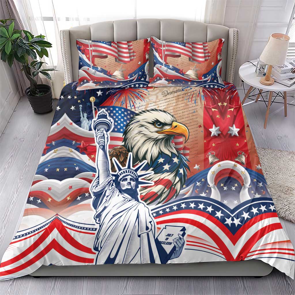 United States Fourth Of July Bedding Set Eagle Dead With American Flag