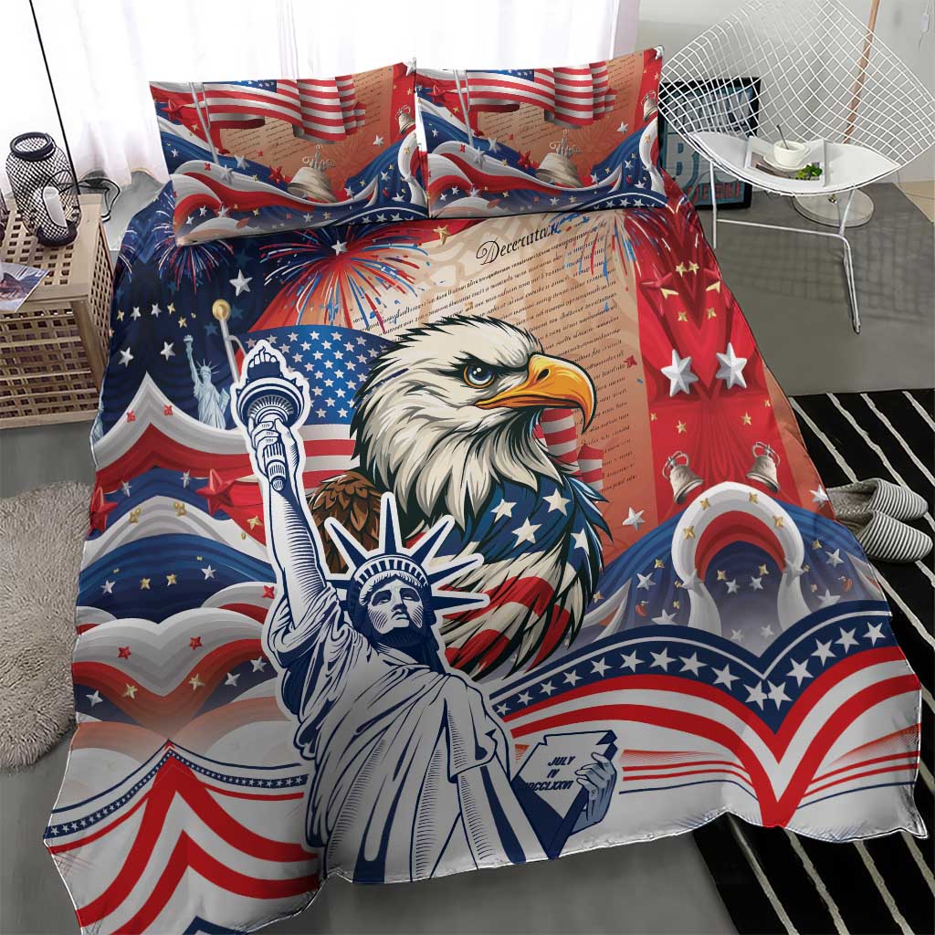 United States Fourth Of July Bedding Set Eagle Dead With American Flag