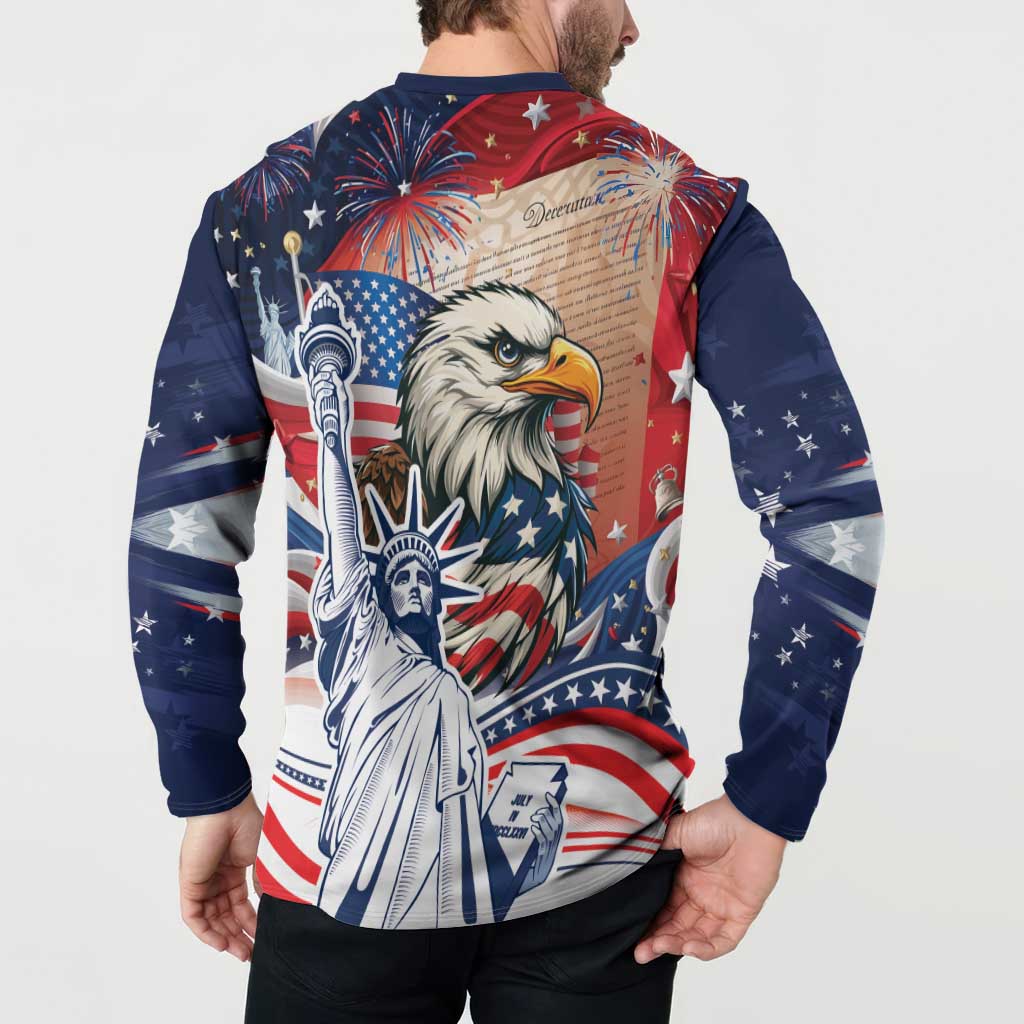 United States Fourth Of July Button Sweatshirt Eagle Dead With American Flag