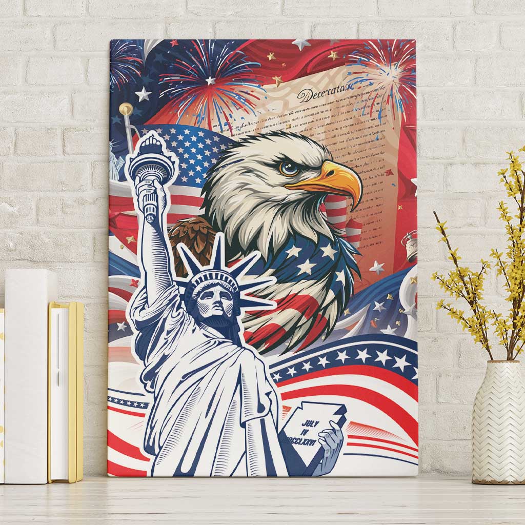United States Fourth Of July Canvas Wall Art Eagle Dead With American Flag