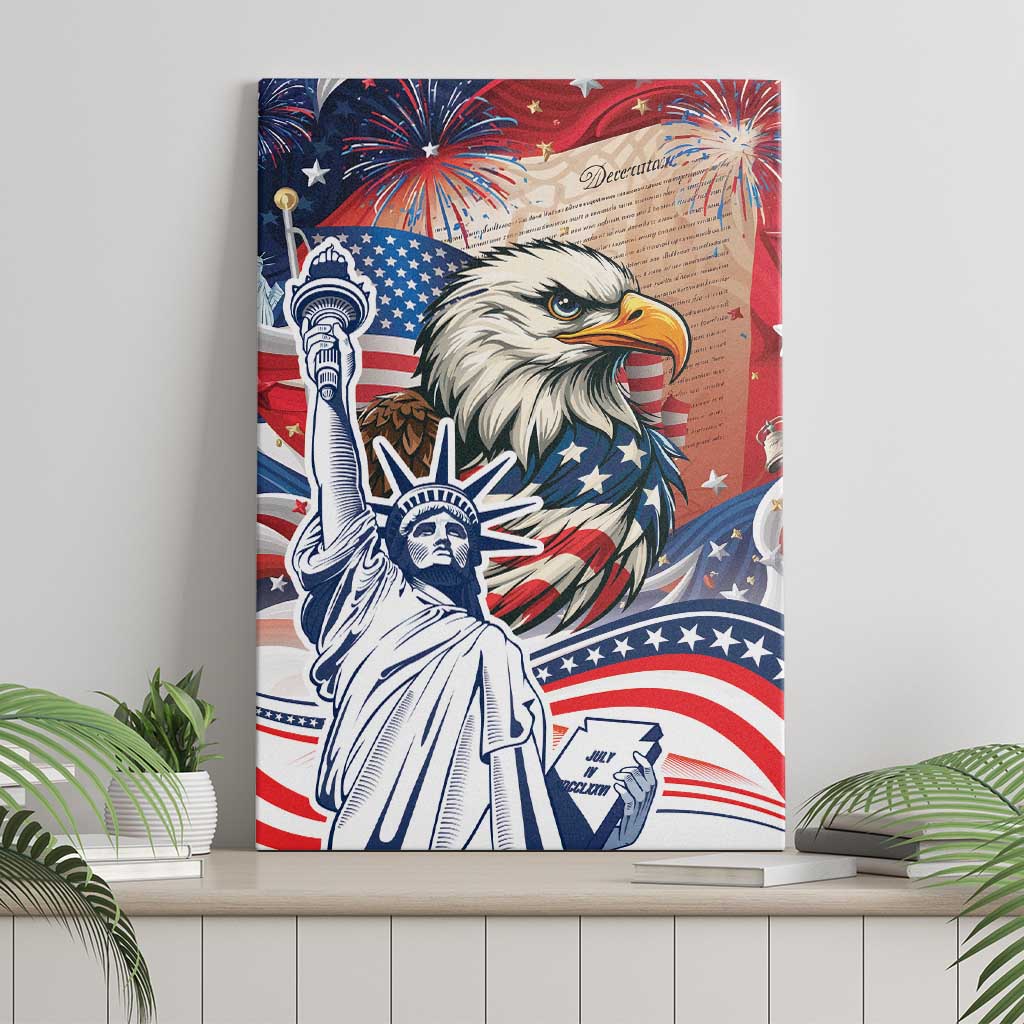 United States Fourth Of July Canvas Wall Art Eagle Dead With American Flag
