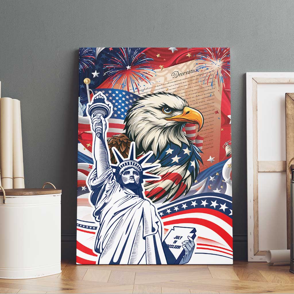 United States Fourth Of July Canvas Wall Art Eagle Dead With American Flag