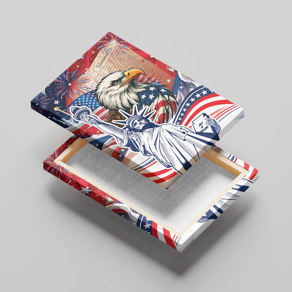 United States Fourth Of July Canvas Wall Art Eagle Dead With American Flag