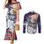 United States Fourth Of July Couples Matching Mermaid Dress and Long Sleeve Button Shirt Eagle Dead With American Flag