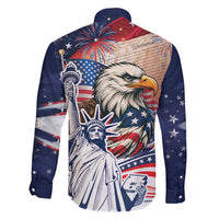 United States Fourth Of July Family Matching Long Sleeve Bodycon Dress and Hawaiian Shirt Eagle Dead With American Flag