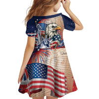 United States Fourth Of July Family Matching Mermaid Dress and Hawaiian Shirt Eagle Dead With American Flag