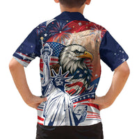 United States Fourth Of July Family Matching Off The Shoulder Long Sleeve Dress and Hawaiian Shirt Eagle Dead With American Flag