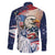 United States Fourth Of July Family Matching Short Sleeve Bodycon Dress and Hawaiian Shirt Eagle Dead With American Flag