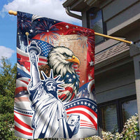 United States Fourth Of July Garden Flag Eagle Dead With American Flag