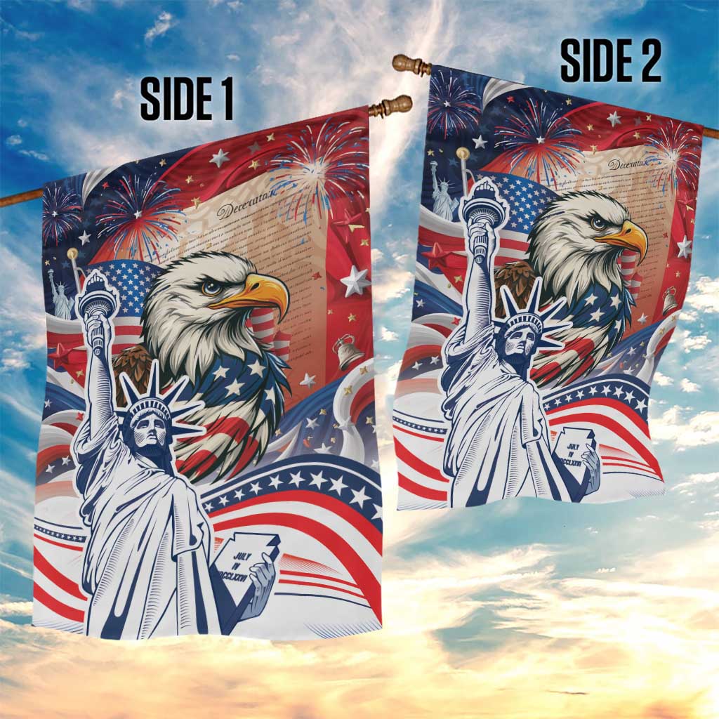 United States Fourth Of July Garden Flag Eagle Dead With American Flag