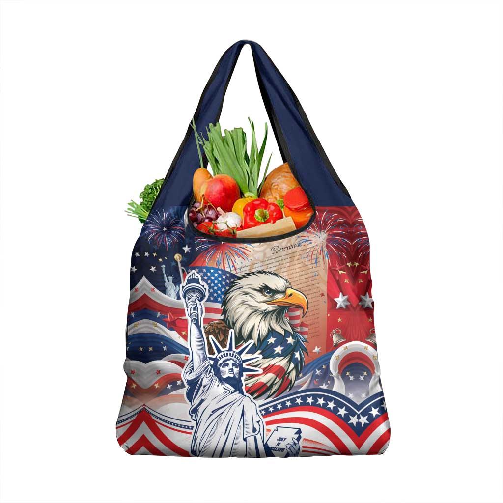 United States Fourth Of July Grocery Bag Eagle Dead With American Flag