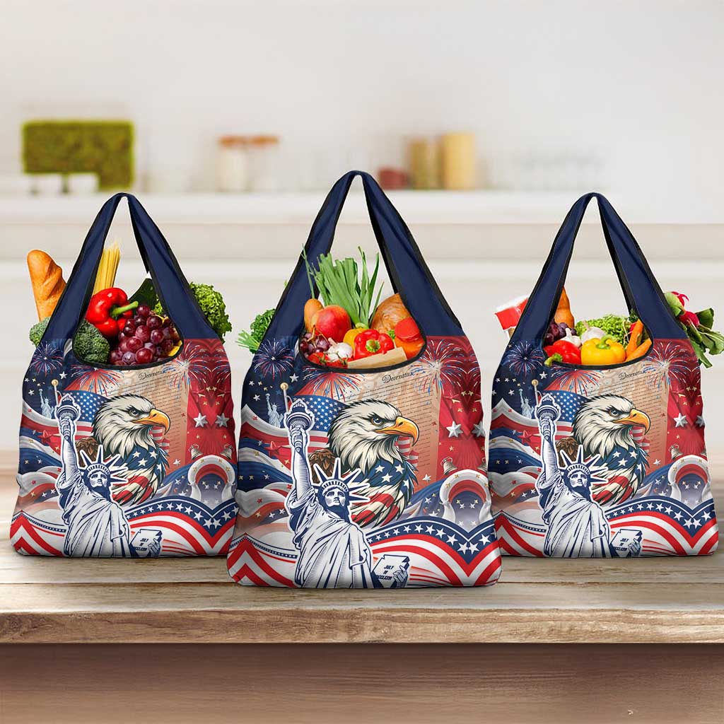 United States Fourth Of July Grocery Bag Eagle Dead With American Flag