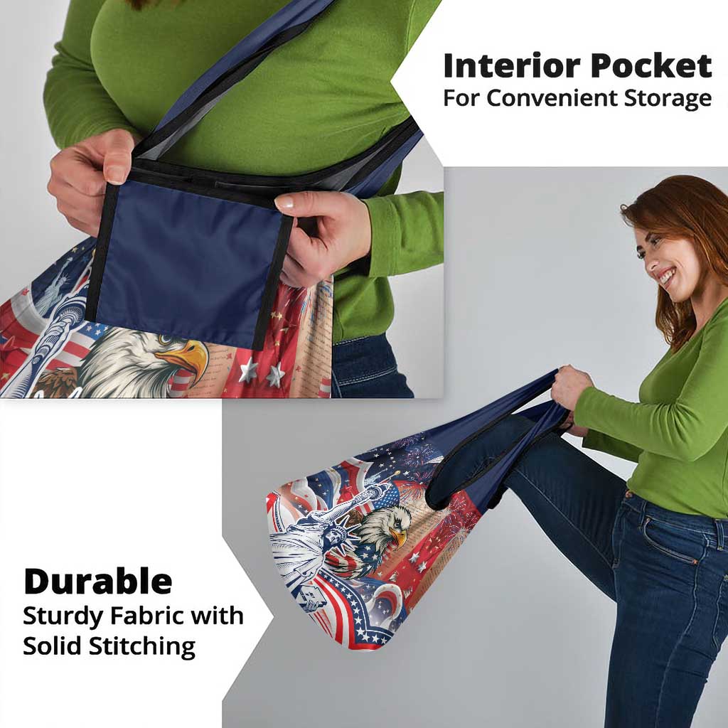 United States Fourth Of July Grocery Bag Eagle Dead With American Flag