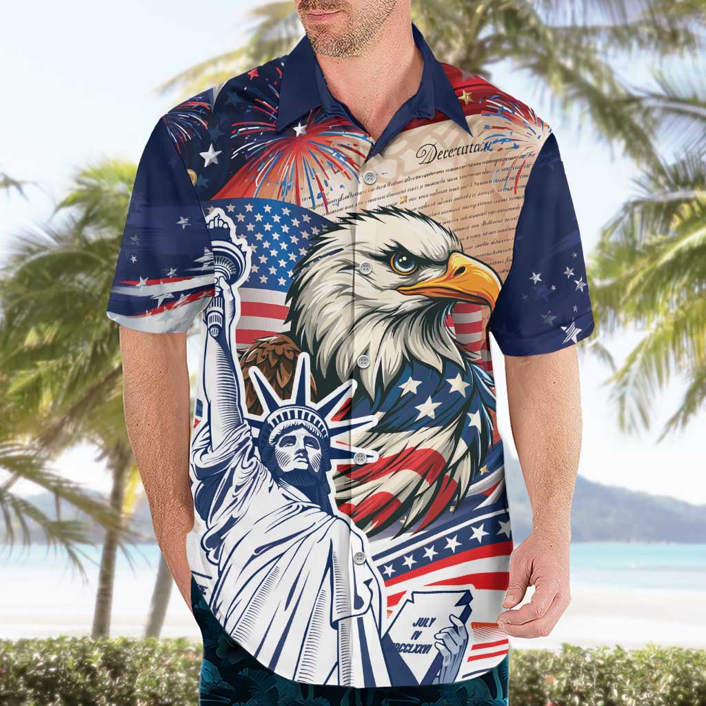United States Fourth Of July Hawaiian Shirt Eagle Dead With American Flag