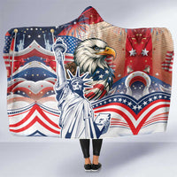 United States Fourth Of July Hooded Blanket Eagle Dead With American Flag