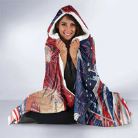 United States Fourth Of July Hooded Blanket Eagle Dead With American Flag