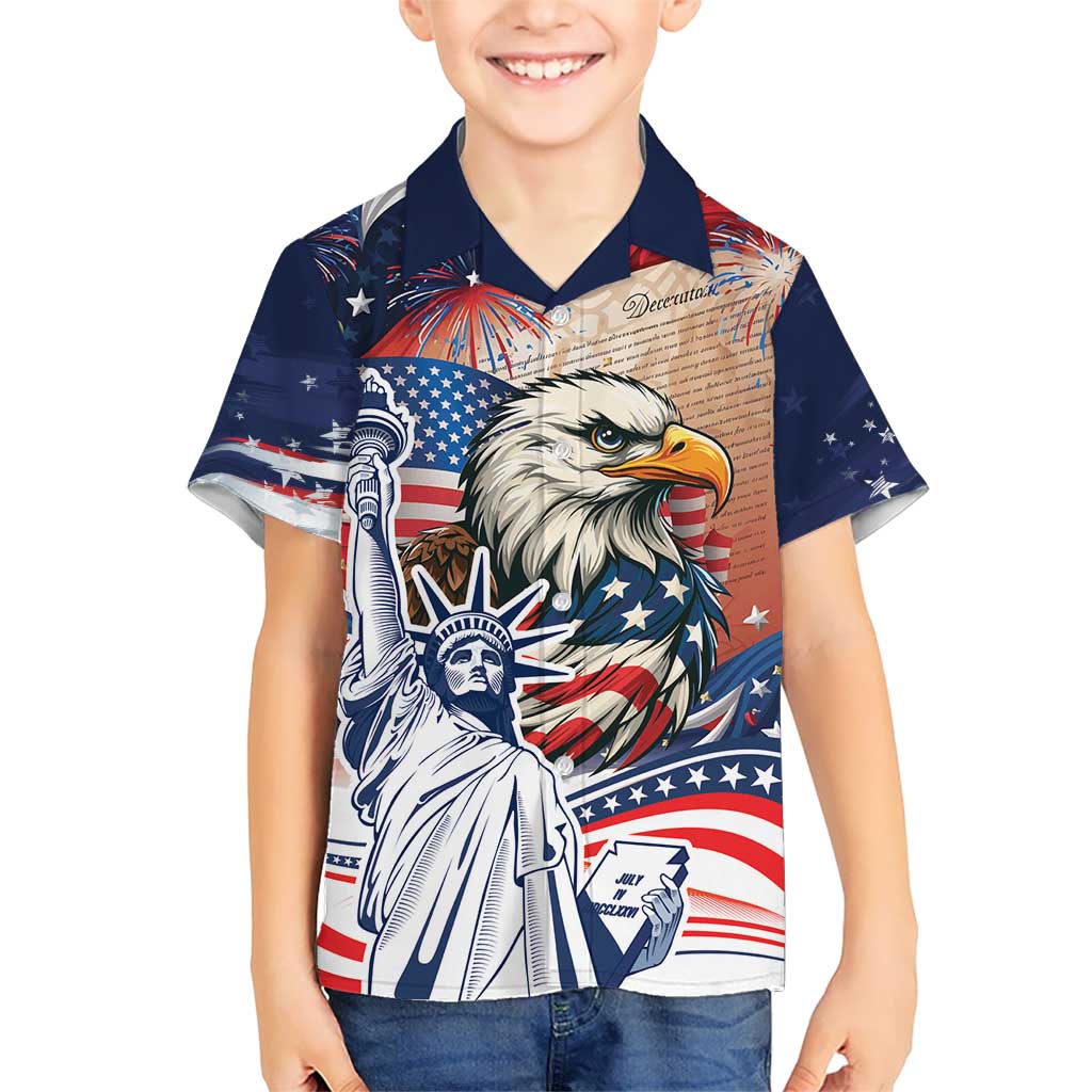 United States Fourth Of July Kid Hawaiian Shirt Eagle Dead With American Flag