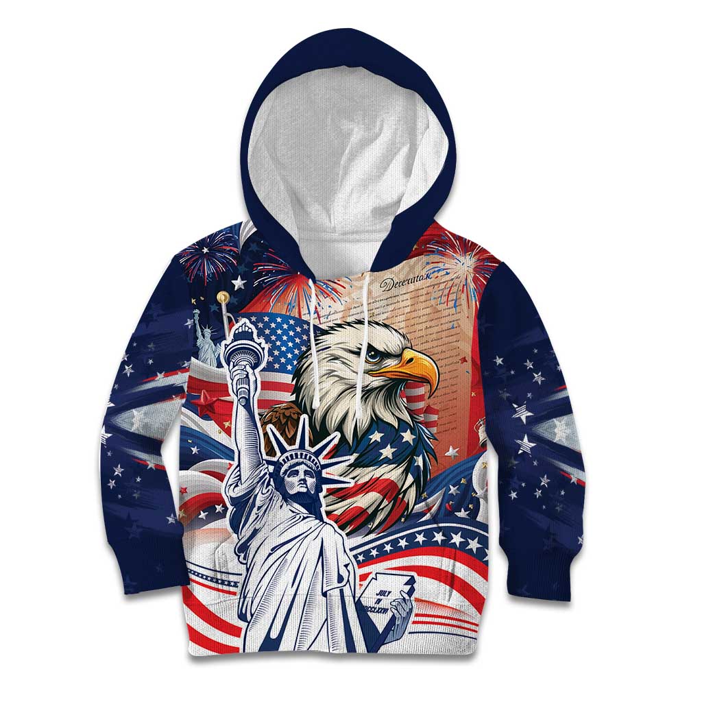 United States Fourth Of July Kid Hoodie Eagle Dead With American Flag