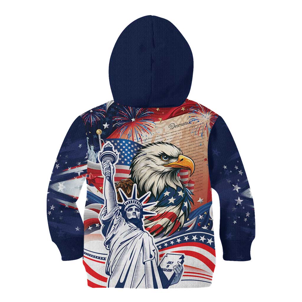 United States Fourth Of July Kid Hoodie Eagle Dead With American Flag