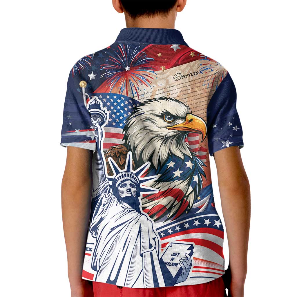United States Fourth Of July Kid Polo Shirt Eagle Dead With American Flag