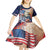 United States Fourth Of July Kid Short Sleeve Dress Eagle Dead With American Flag