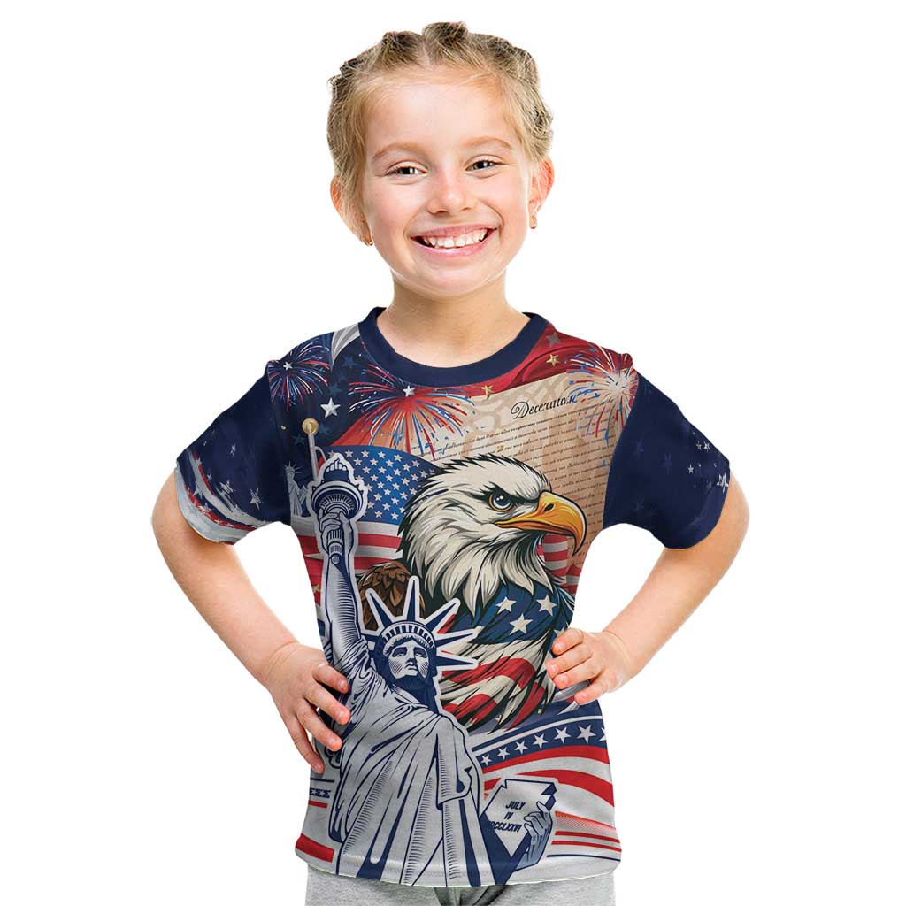 United States Fourth Of July Kid T Shirt Eagle Dead With American Flag