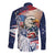 United States Fourth Of July Long Sleeve Button Shirt Eagle Dead With American Flag