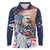 United States Fourth Of July Long Sleeve Polo Shirt Eagle Dead With American Flag