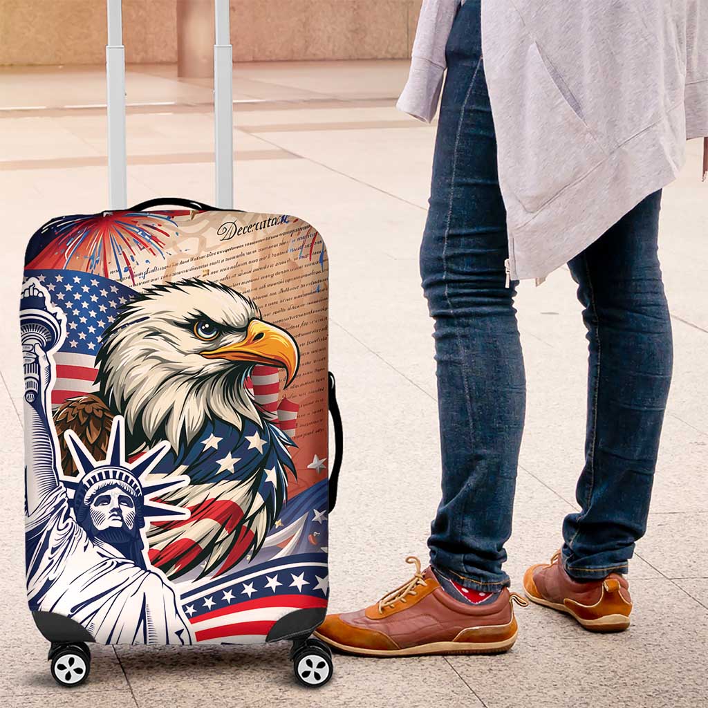 United States Fourth Of July Luggage Cover Eagle Dead With American Flag