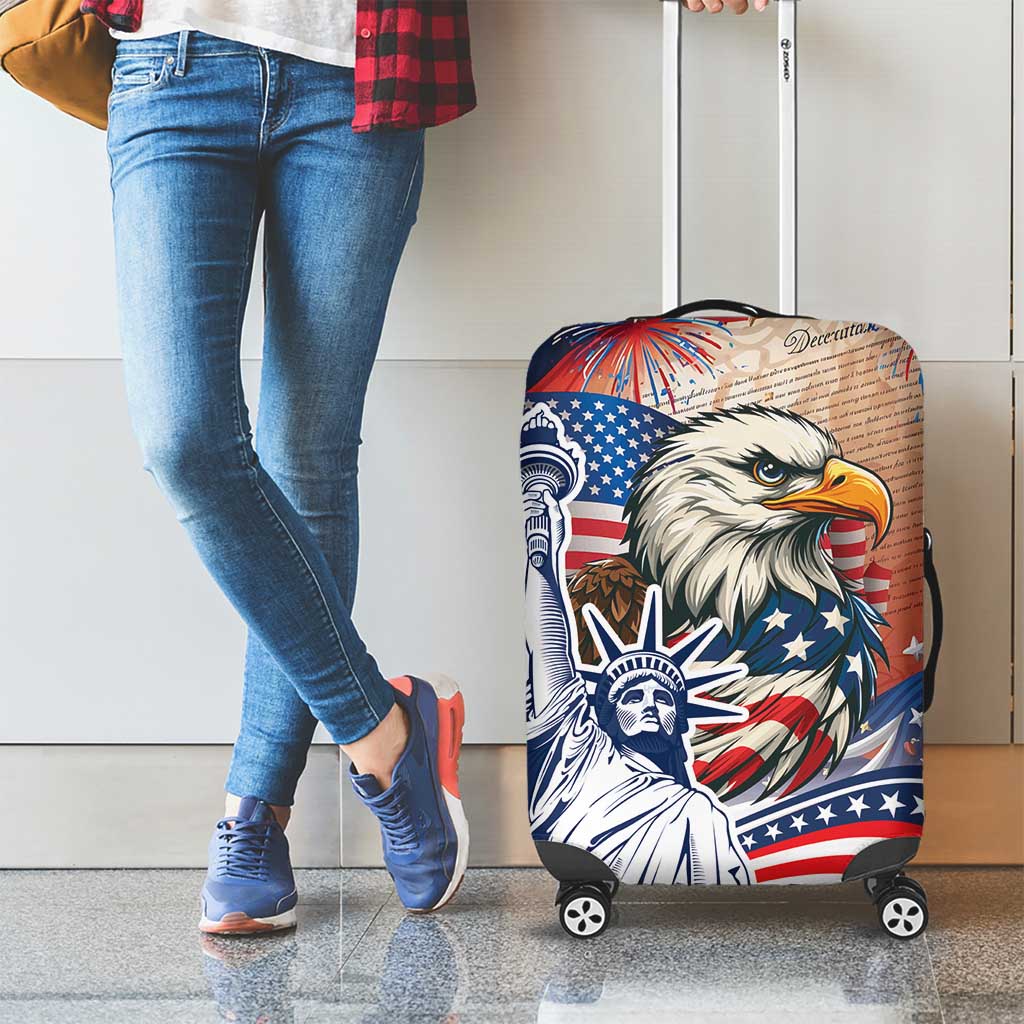 United States Fourth Of July Luggage Cover Eagle Dead With American Flag