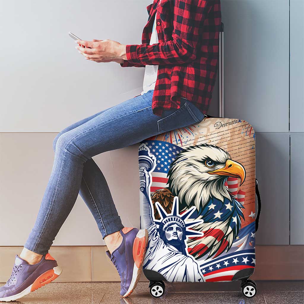 United States Fourth Of July Luggage Cover Eagle Dead With American Flag